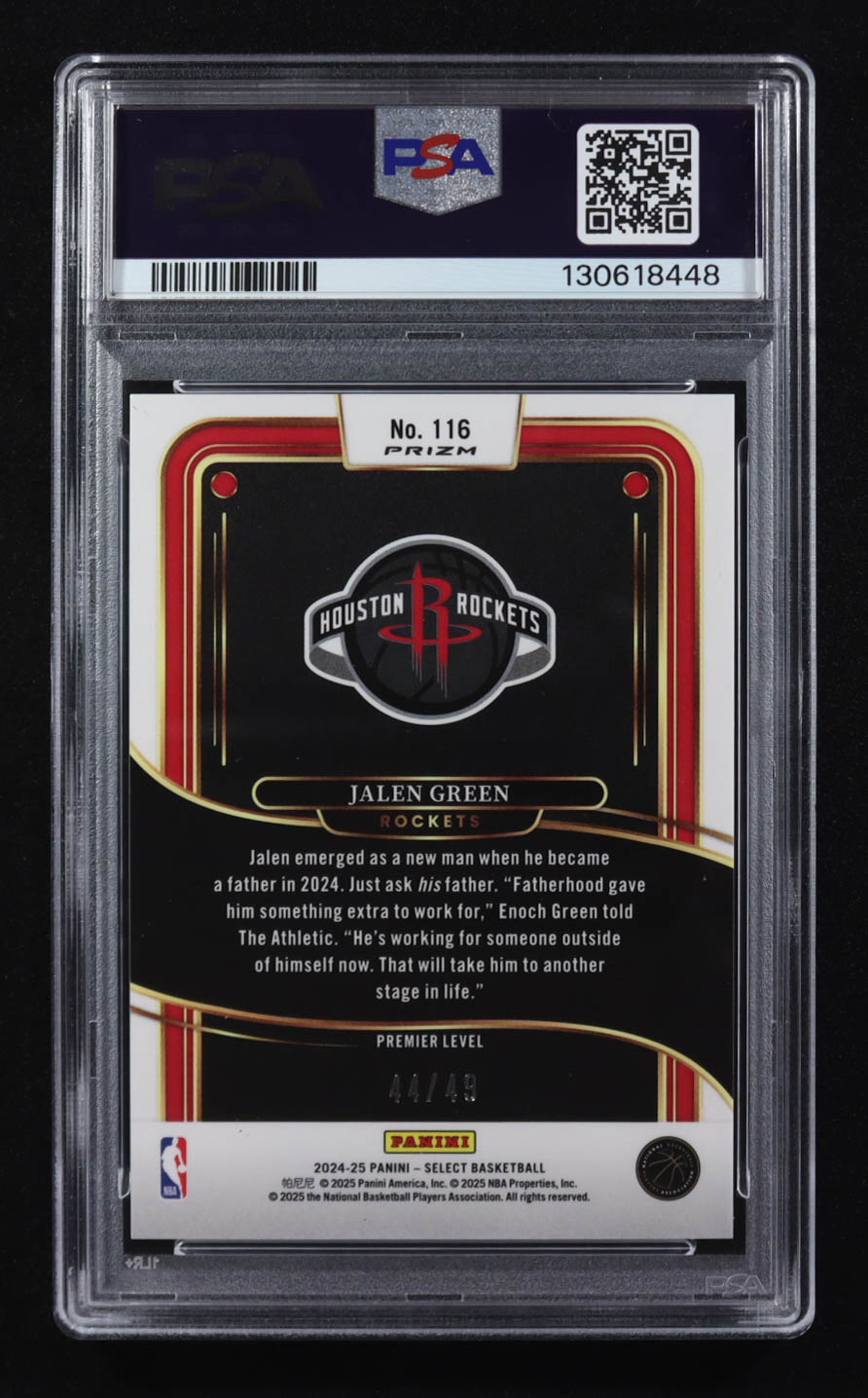 Jalen Green 2024 Panini Select Bronze Checker #116 #44/49 (PSA 9) at PristineAuction.com Jalen Green 2024 Panini Select Bronze Checker #116 #44/49 (PSA 9) at PristineAuction.com