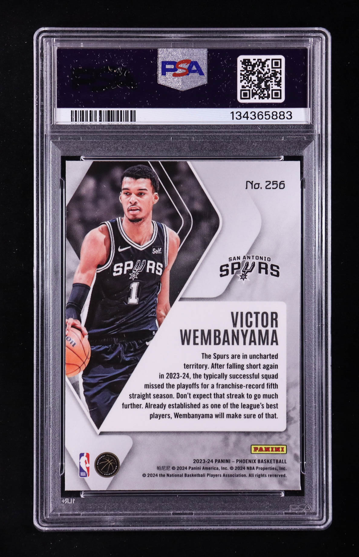 Victor Wembanyama 2023-24 Panini Phoenix Red Ice #256 RC (PSA 10) at PristineAuction.com Victor Wembanyama 2023-24 Panini Phoenix Red Ice #256 RC (PSA 10) at PristineAuction.com