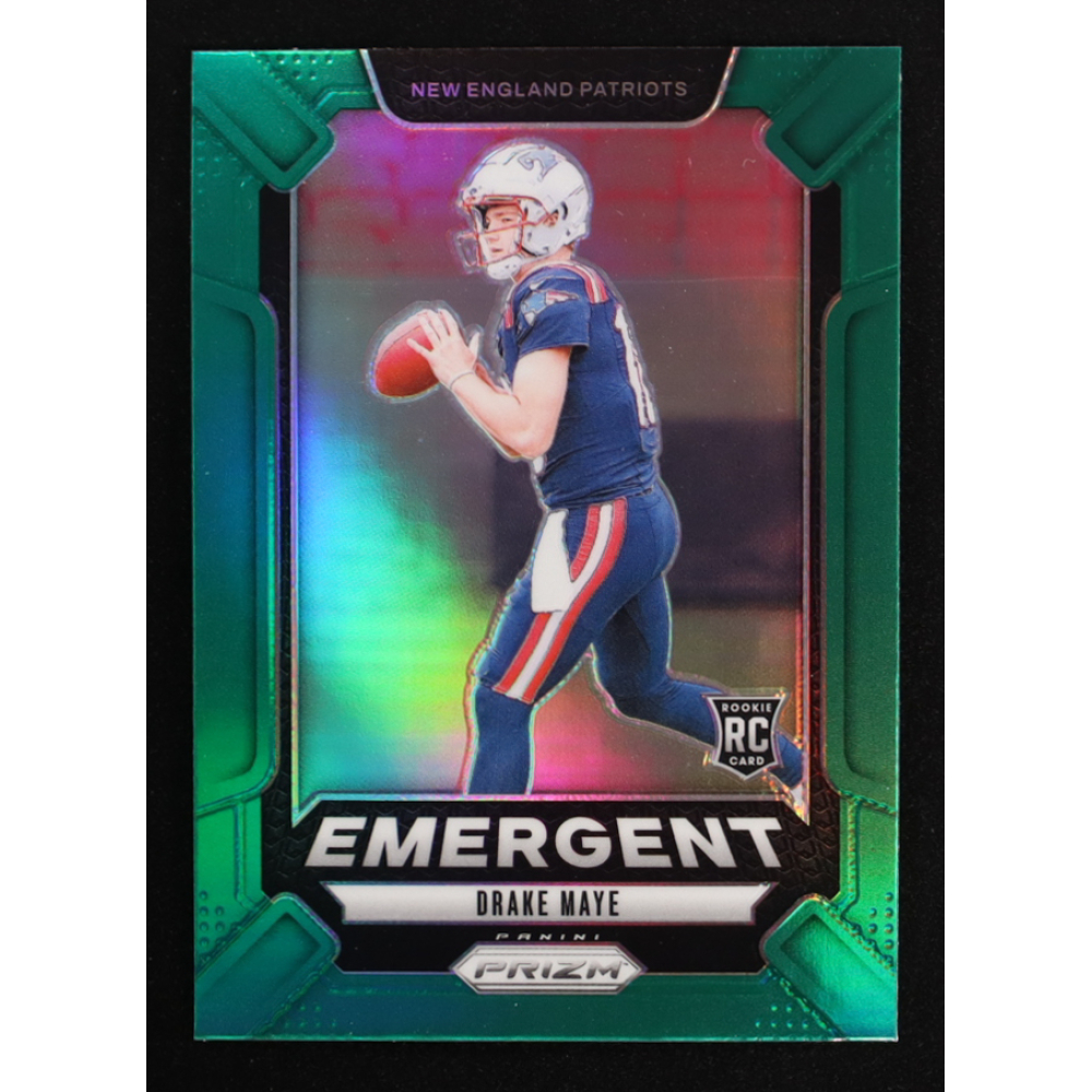 Drake Maye 2024 Panini Prizm Emergent Prizms Green #4 RC at PristineAuction.com