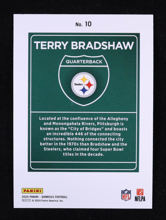 Terry Bradshaw 2024 Donruss Downtown #10 at PristineAuction.com Terry Bradshaw 2024 Donruss Downtown #10 at PristineAuction.com