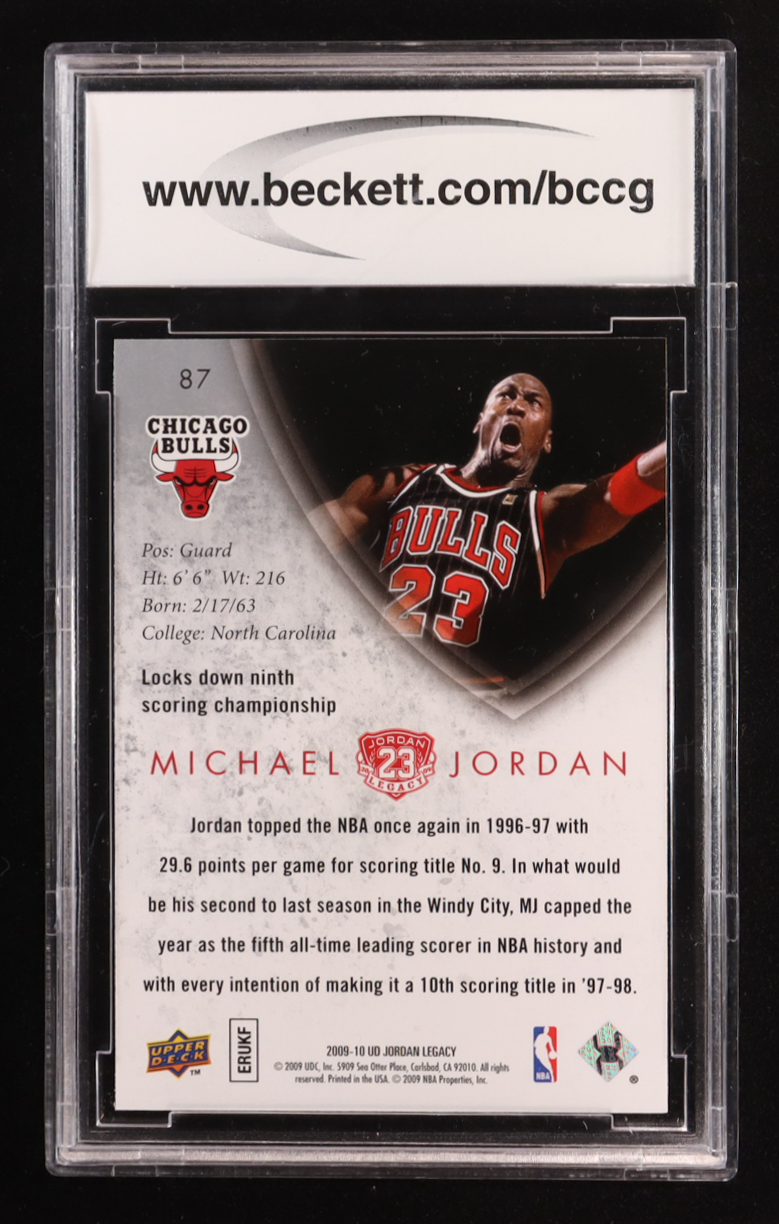 Michael Jordan 2009-10 Upper Deck Michael Jordan Legacy Collection Gold #87 (BCCG 10) at PristineAuction.com Michael Jordan 2009-10 Upper Deck Michael Jordan Legacy Collection Gold #87 (BCCG 10) at PristineAuction.com