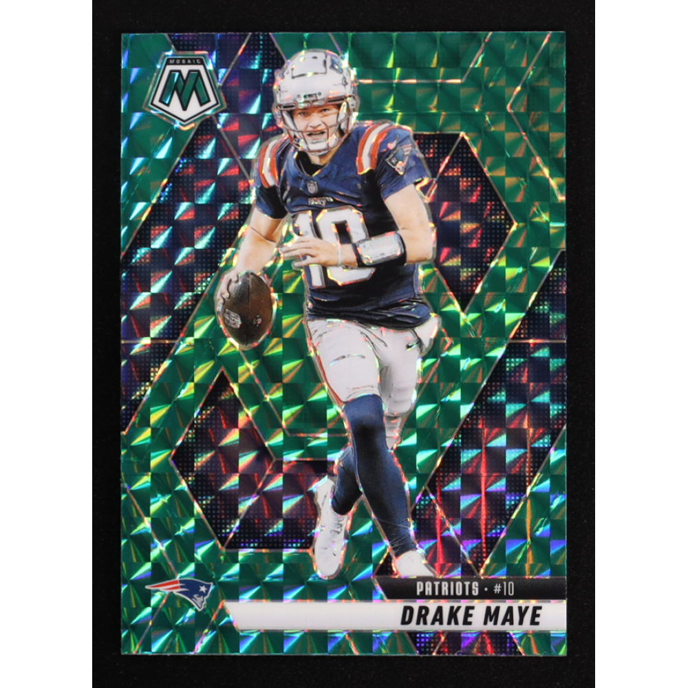 Drake Maye 2025 Panini Mosaic Mosaic Green #28 at PristineAuction.com