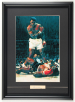 Muhammad Ali Signed Custom Framed Cut Display with Art Print (PSA) at PristineAuction.com