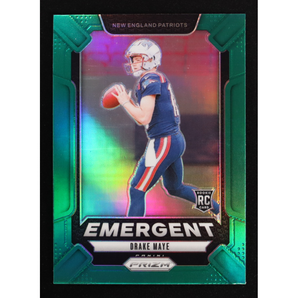Drake Maye 2024 Panini Prizm Emergent Prizms Green #4 RC at PristineAuction.com