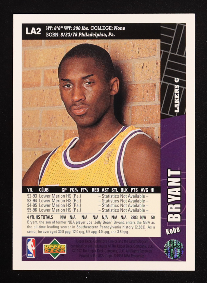 Kobe Bryant 1996-97 Collector's Choice Los Angeles Lakers #LA2 RC at PristineAuction.com Kobe Bryant 1996-97 Collector's Choice Los Angeles Lakers #LA2 RC at PristineAuction.com