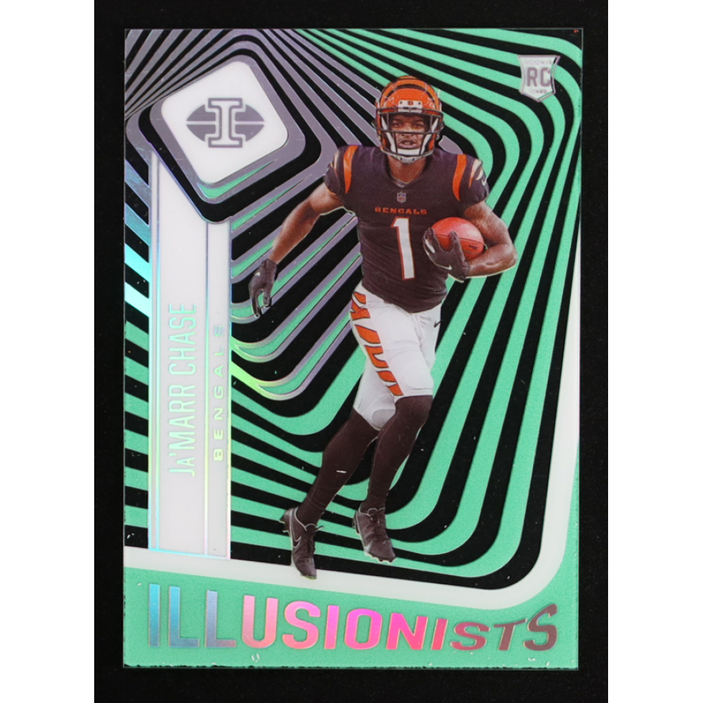 Ja'Marr Chase 2021 Panini Chronicles Draft Picks Illusions Green #105 RC at PristineAuction.com