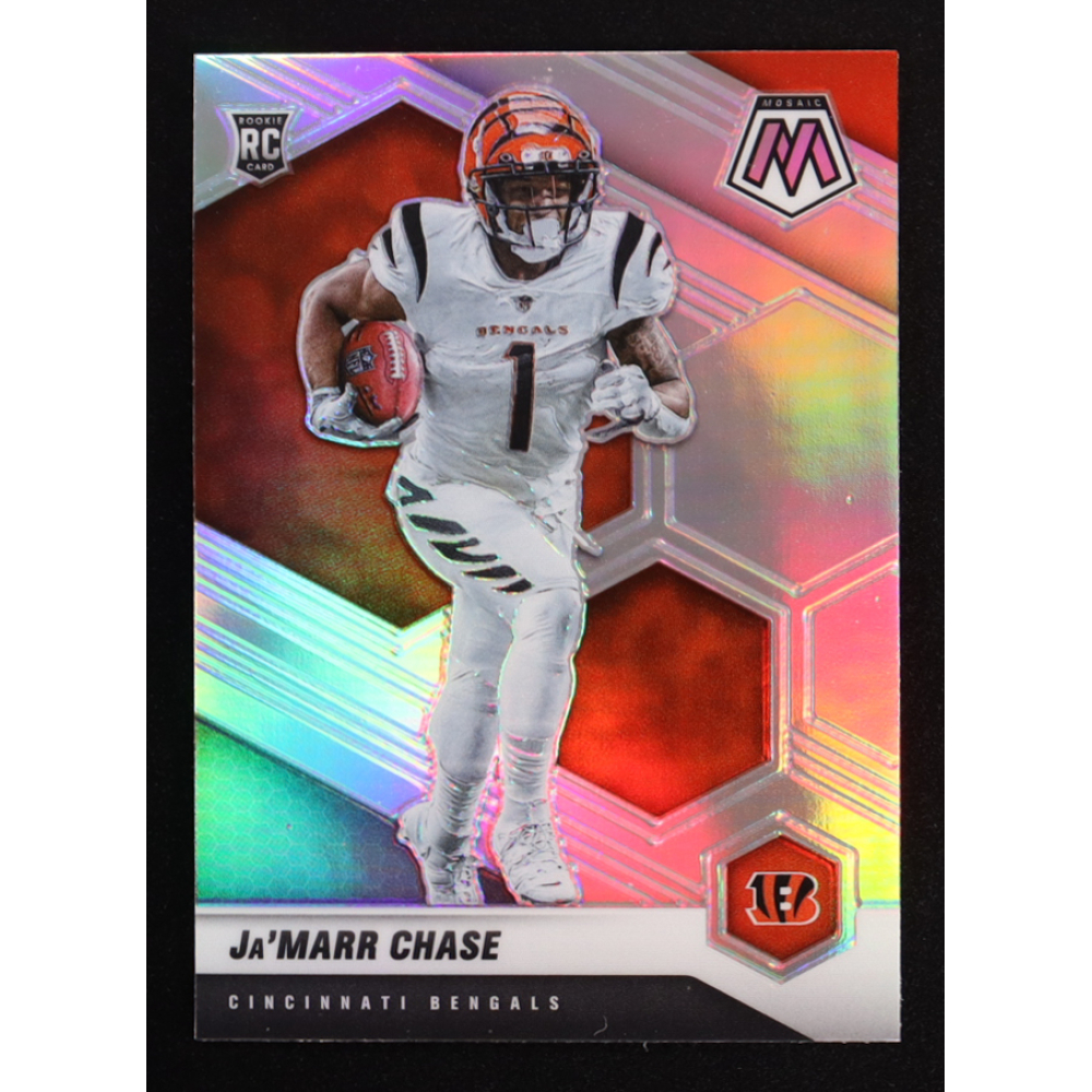 Ja'Marr Chase 2021 Panini Mosaic Silver #307 RC at PristineAuction.com