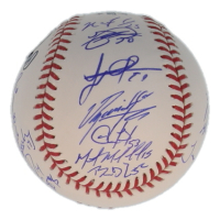 Astros Official 2022 World Series Logo Baseball Team-Signed by (22) with Yordan Alvarez, Kyle Tucker, Martin Maldonado, Framber Valdez (Beckett) at PristineAuction.com