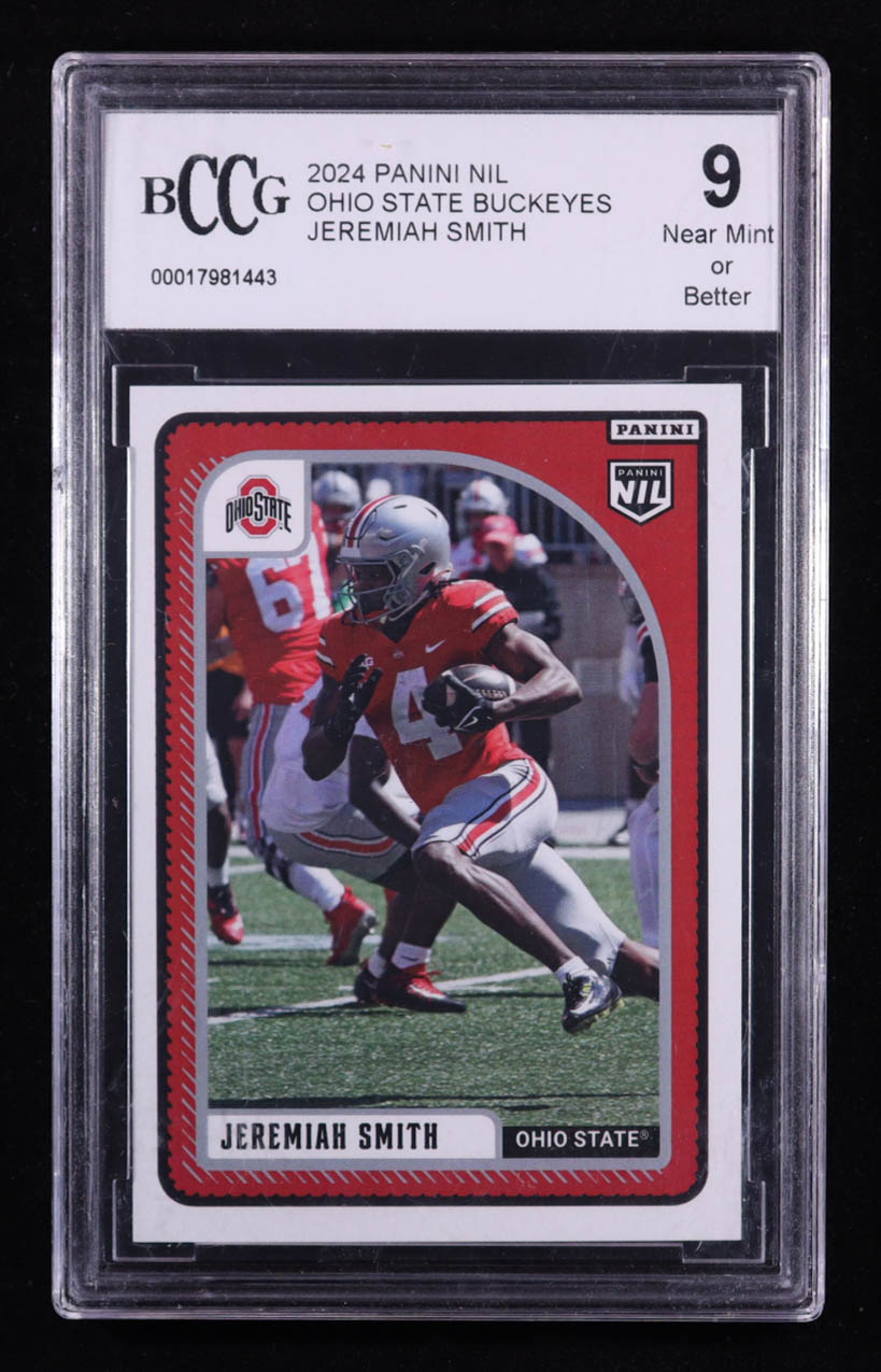 Jeremiah Smith 2024 Panini NIL Ohio State Buckeyes #NNO RC (BCCG 9) at PristineAuction.com Jeremiah Smith 2024 Panini NIL Ohio State Buckeyes #NNO RC (BCCG 9) at PristineAuction.com