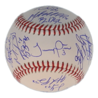 Astros Official 2022 World Series Logo Baseball Team-Signed by (22) with Yordan Alvarez, Kyle Tucker, Martin Maldonado, Framber Valdez (Beckett) at PristineAuction.com