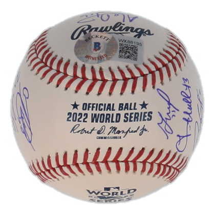 Astros Official 2022 World Series Logo Baseball Team-Signed by (22) with Yordan Alvarez, Kyle Tucker, Martin Maldonado, Framber Valdez (Beckett) at PristineAuction.com Astros Official 2022 World Series Logo Baseball Team-Signed by (22) with Yordan Alvarez, Kyle Tucker, Martin Maldonado, Framber Valdez (Beckett) at PristineAuction.com