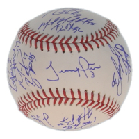 Astros Official 2022 World Series Logo Baseball Team-Signed by (22) with Yordan Alvarez, Kyle Tucker, Martin Maldonado, Framber Valdez (Beckett) at PristineAuction.com