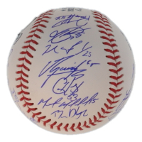 Astros Official 2022 World Series Logo Baseball Team-Signed by (22) with Yordan Alvarez, Kyle Tucker, Martin Maldonado, Framber Valdez (Beckett) at PristineAuction.com