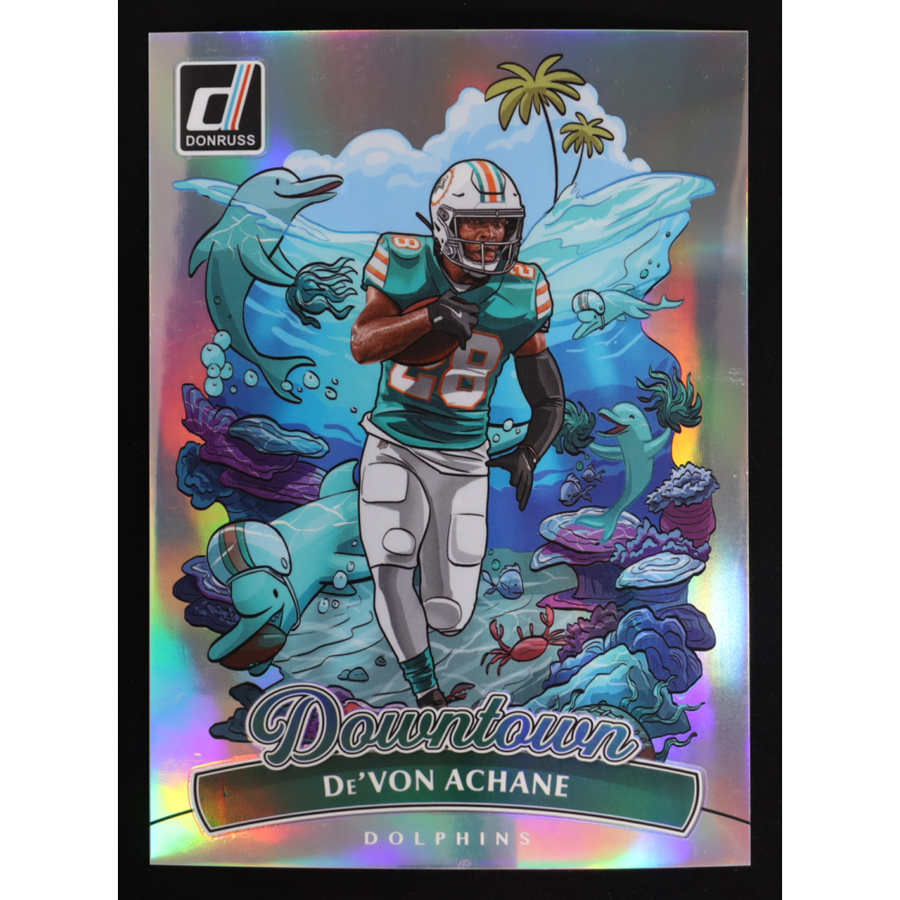 De'Von Achane 2025 Donruss Downtown! Oversize #10 at PristineAuction.com