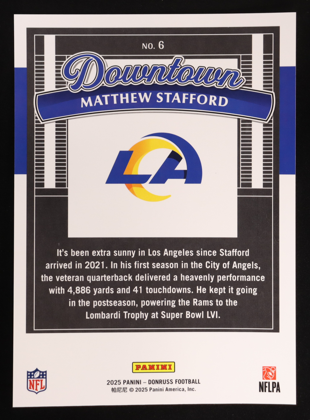 Matthew Stafford 2025 Donruss Downtown Oversize #6 at PristineAuction.com Matthew Stafford 2025 Donruss Downtown Oversize #6 at PristineAuction.com