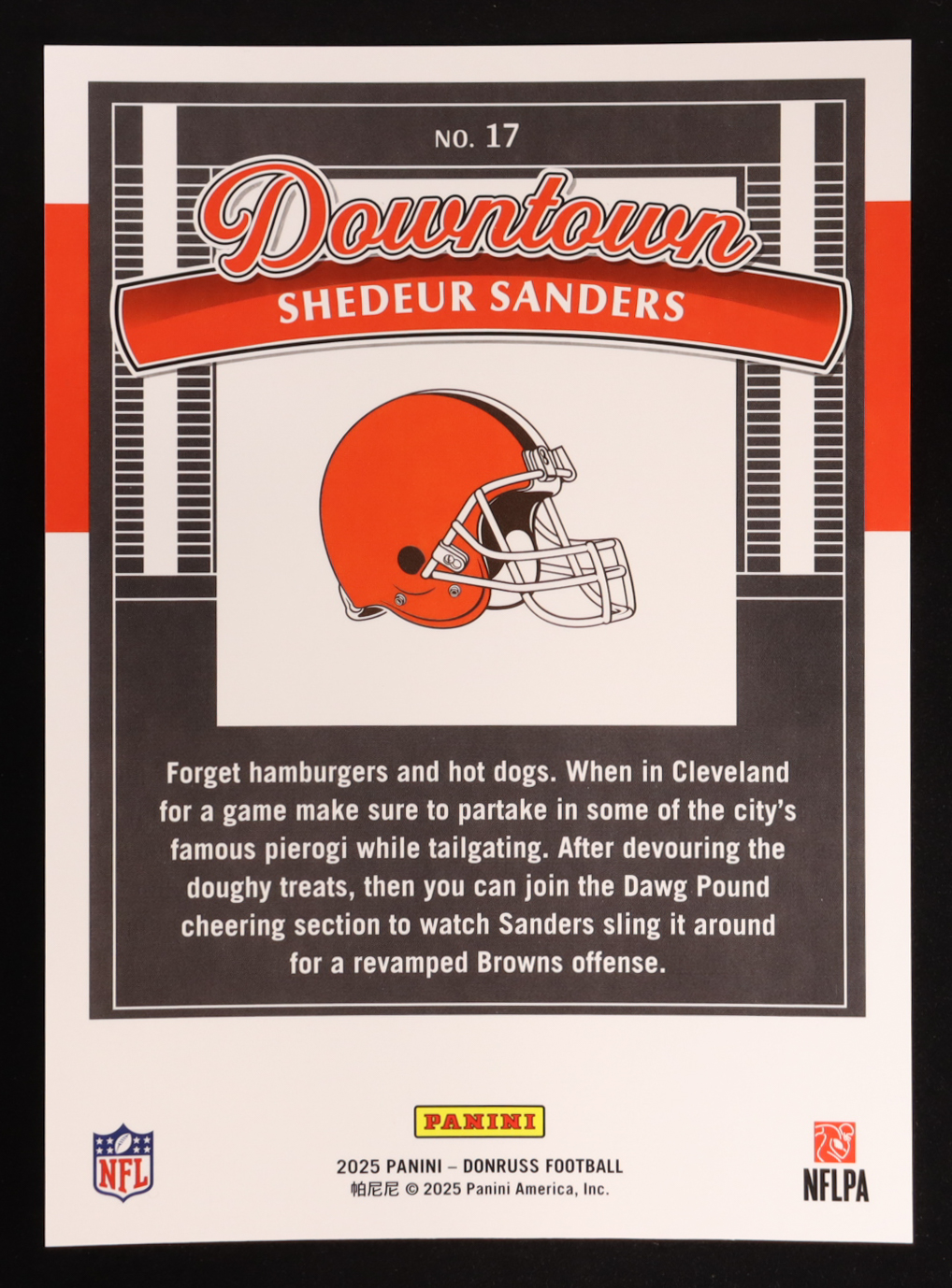 Shedeur Sanders 2025 Donruss Downtown! Oversized #17 RC at PristineAuction.com Shedeur Sanders 2025 Donruss Downtown! Oversized #17 RC at PristineAuction.com