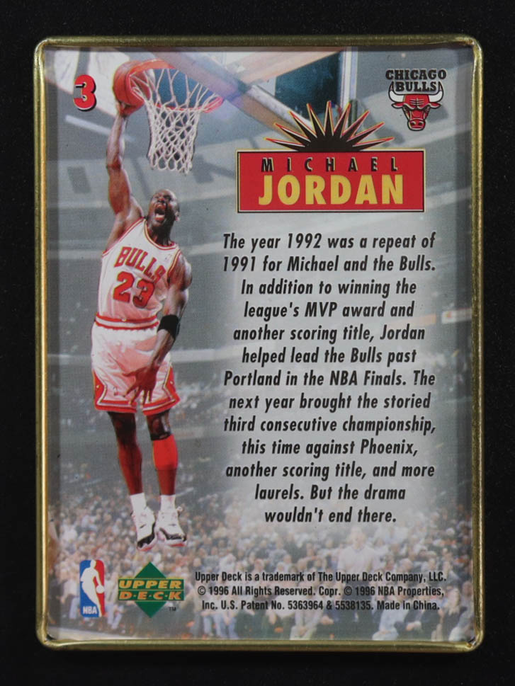 Michael Jordan 1996 Upper Deck Jordan Metal Red Black #3 at PristineAuction.com Michael Jordan 1996 Upper Deck Jordan Metal Red Black #3 at PristineAuction.com