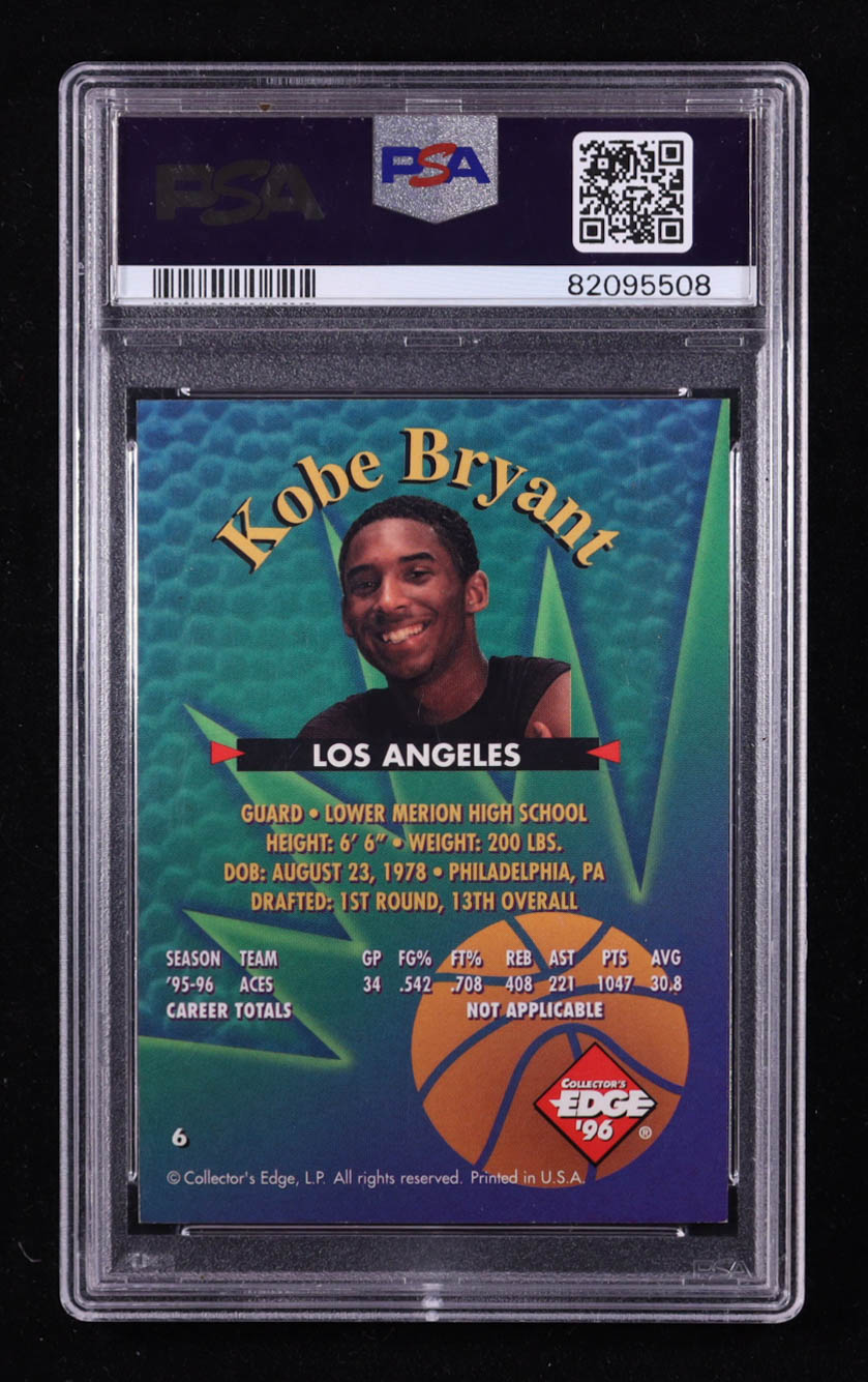 Kobe Bryant 1996 Collector's Edge #6 RC (PSA 8) at PristineAuction.com Kobe Bryant 1996 Collector's Edge #6 RC (PSA 8) at PristineAuction.com