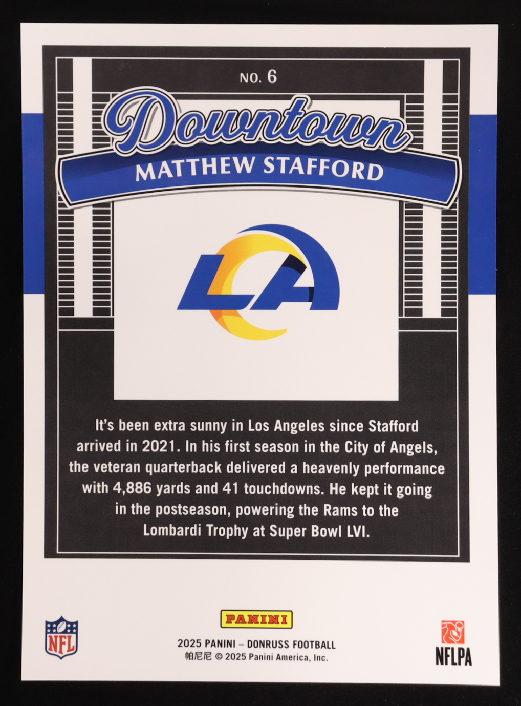 Matthew Stafford 2025 Donruss Downtown Oversize #6 at PristineAuction.com Matthew Stafford 2025 Donruss Downtown Oversize #6 at PristineAuction.com