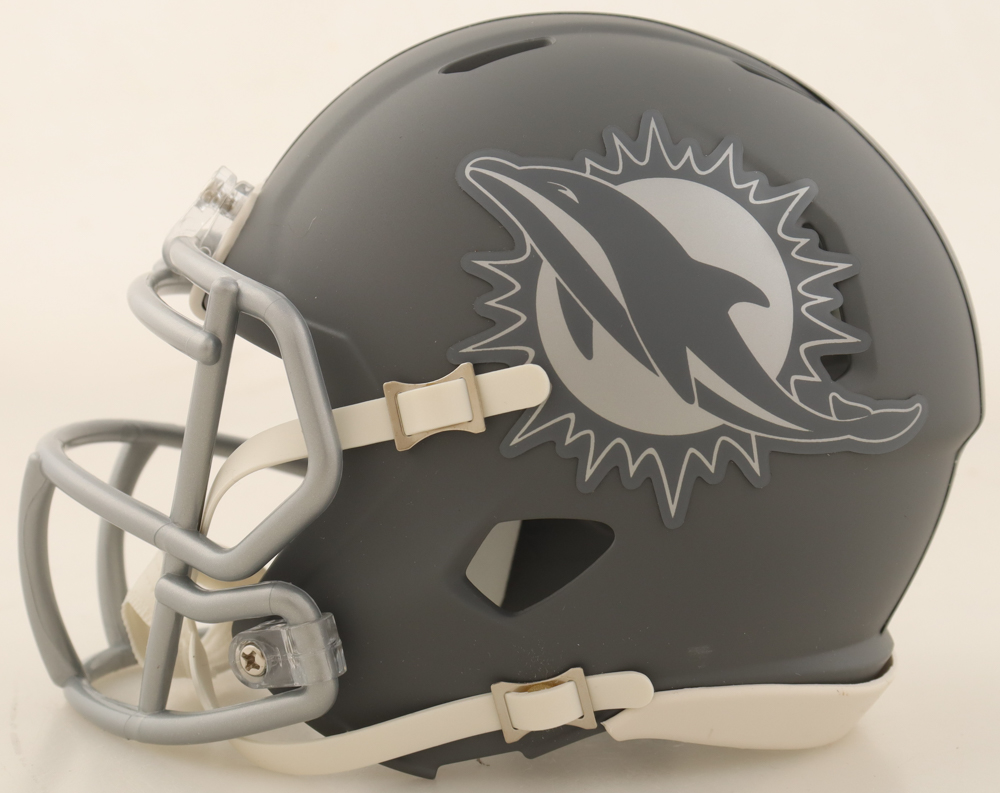 Ricky Williams Signed Dolphins Slate Alternate Speed Mini Helmet Inscribed "Hitting Holes Smoking Bowls" (JSA) at PristineAuction.com Ricky Williams Signed Dolphins Slate Alternate Speed Mini Helmet Inscribed "Hitting Holes Smoking Bowls" (JSA) at PristineAuction.com