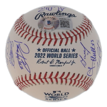 Astros Official 2022 World Series Logo Baseball Team-Signed by (22) with Yordan Alvarez, Kyle Tucker, Martin Maldonado, Framber Valdez (Beckett) at PristineAuction.com Astros Official 2022 World Series Logo Baseball Team-Signed by (22) with Yordan Alvarez, Kyle Tucker, Martin Maldonado, Framber Valdez (Beckett) at PristineAuction.com