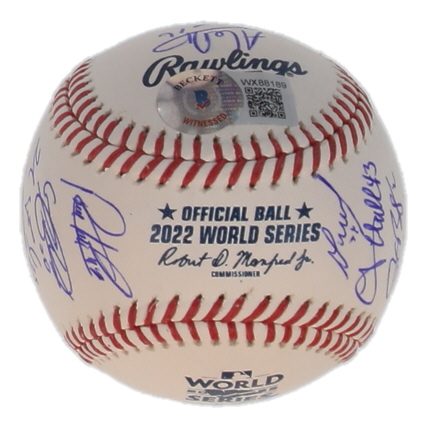 Astros Official 2022 World Series Logo Baseball Team-Signed by (22) with Yordan Alvarez, Kyle Tucker, Martin Maldonado, Framber Valdez (Beckett) at PristineAuction.com Astros Official 2022 World Series Logo Baseball Team-Signed by (22) with Yordan Alvarez, Kyle Tucker, Martin Maldonado, Framber Valdez (Beckett) at PristineAuction.com