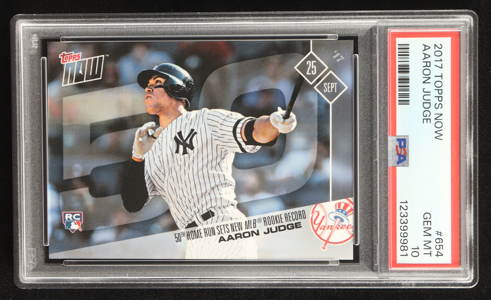 Aaron Judge 2017 Topps Now #654 RC (PSA 10) at PristineAuction.com Aaron Judge 2017 Topps Now #654 RC (PSA 10) at PristineAuction.com