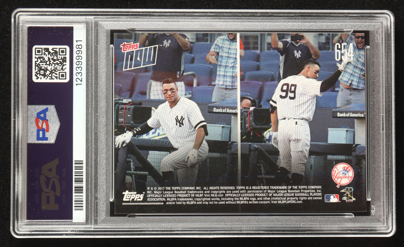 Aaron Judge 2017 Topps Now #654 RC (PSA 10) at PristineAuction.com Aaron Judge 2017 Topps Now #654 RC (PSA 10) at PristineAuction.com