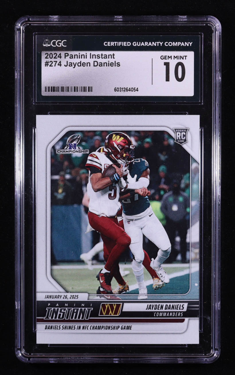 Jayden Daniels 2024 Panini Instant #274 RC #1/1909 (CGC 10) at PristineAuction.com Jayden Daniels 2024 Panini Instant #274 RC #1/1909 (CGC 10) at PristineAuction.com