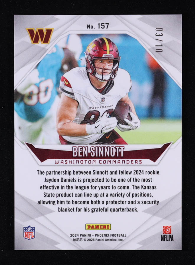 Ben Sinnott 2024 Panini Phoenix Gold Lazer #157 #03/10 RC at PristineAuction.com Ben Sinnott 2024 Panini Phoenix Gold Lazer #157 #03/10 RC at PristineAuction.com