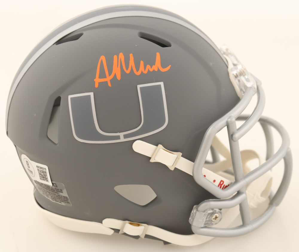 Akheem Mesidor Signed Miami Hurricanes Slate Alternate Speed Mini Helmet (Beckett) at PristineAuction.com Akheem Mesidor Signed Miami Hurricanes Slate Alternate Speed Mini Helmet (Beckett) at PristineAuction.com
