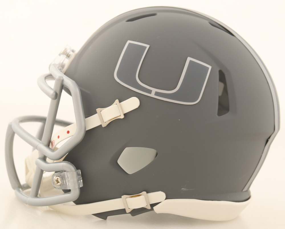 Akheem Mesidor Signed Miami Hurricanes Slate Alternate Speed Mini Helmet (Beckett) at PristineAuction.com Akheem Mesidor Signed Miami Hurricanes Slate Alternate Speed Mini Helmet (Beckett) at PristineAuction.com