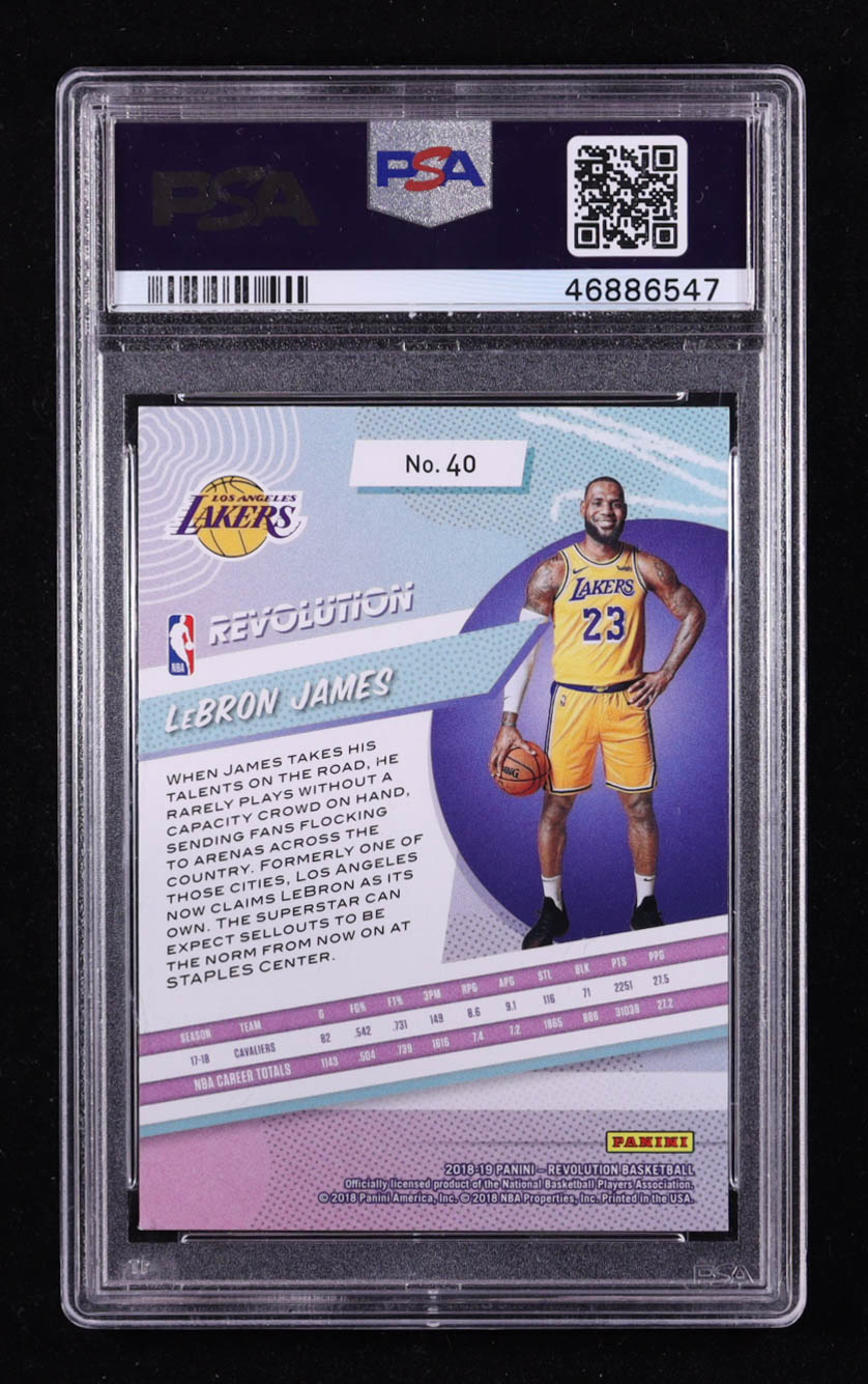 LeBron James 2018-19 Panini Revolution #40 (PSA 10) at PristineAuction.com LeBron James 2018-19 Panini Revolution #40 (PSA 10) at PristineAuction.com
