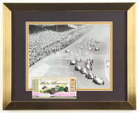 Indianapolis 500 Custom Framed Photo Display with 500 Ticket at PristineAuction.com