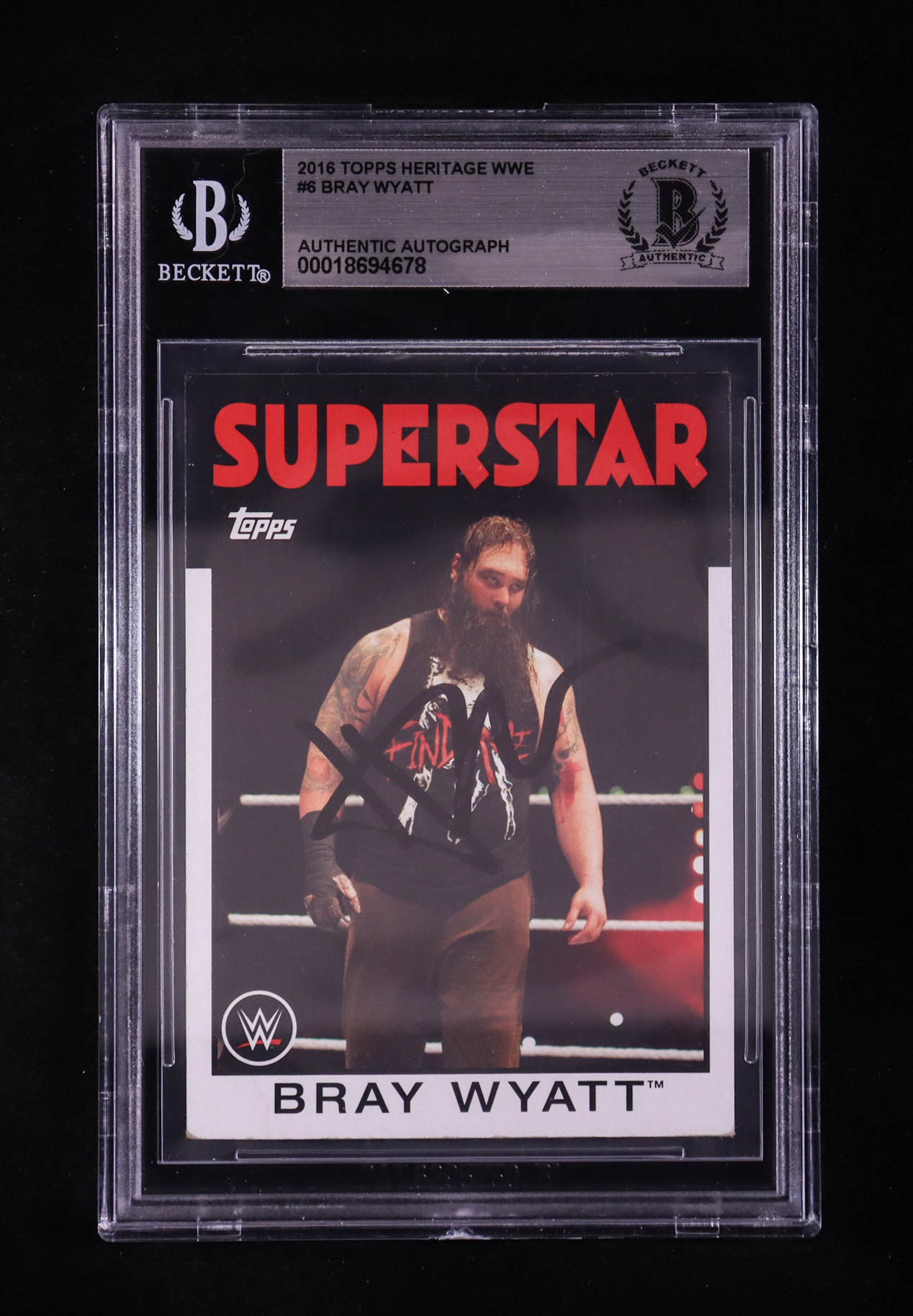 Bray Wyatt Signed 2016 Topps Heritage WWE #6 (BGS) at PristineAuction.com Bray Wyatt Signed 2016 Topps Heritage WWE #6 (BGS) at PristineAuction.com