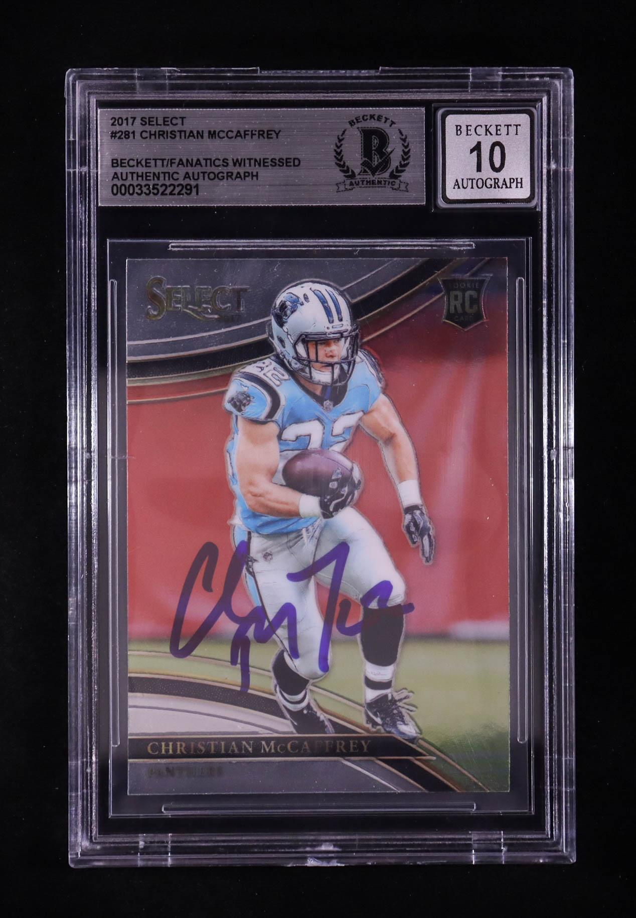 Christian McCaffrey Signed 2017 Select #281 RC (BGS | Auto 10) at PristineAuction.com Christian McCaffrey Signed 2017 Select #281 RC (BGS | Auto 10) at PristineAuction.com