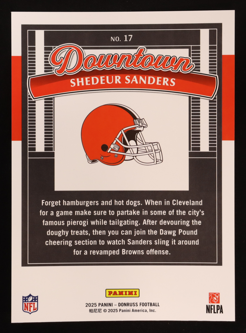 Shedeur Sanders 2025 Donruss Downtown! Oversized #17 RC at PristineAuction.com Shedeur Sanders 2025 Donruss Downtown! Oversized #17 RC at PristineAuction.com