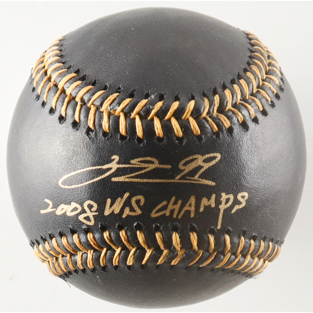 So Taguchi Signed OML Black Leather Baseball Inscribed "2008 WS Champs" (Beckett) at PristineAuction.com