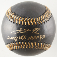 So Taguchi Signed OML Black Leather Baseball Inscribed "2008 WS Champs" (Beckett) at PristineAuction.com