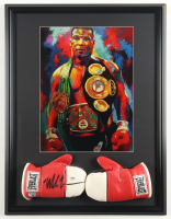 Mike Tyson Signed Custom Framed Set of (2) Everlast Boxing Gloves Display with Leroy Neiman Art Print (Tyson & PSA) at PristineAuction.com
