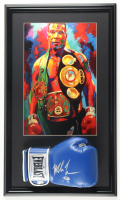 Mike Tyson Signed Custom Framed Everlast Boxing Glove Display with Art Print (Tyson & PSA) at PristineAuction.com