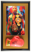 Mike Tyson Signed Custom Framed Everlast Boxing Glove Display with Art Print (Tyson & PSA) at PristineAuction.com