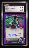 Jonny Farmelo 2025 Bowman Chrome Mega Box Prospect Autographs Purple Refractors #BMAJFA #130/199 (CGC 10) at PristineAuction.com