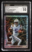 Jayden Daniels 2024 Leaf Collective Promo '90 Leaf Shimmer Light Blue #90B3 (CGC 10) at PristineAuction.com