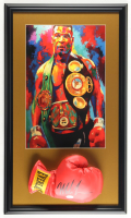 Mike Tyson Signed Custom Framed Everlast Boxing Glove Display with Art Print (Tyson & PSA) at PristineAuction.com