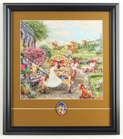 Thomas Kinkade "Cinderella's Wedding Day" Custom Framed Print Display with Cinderella & Prince Pin at PristineAuction.com