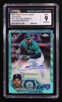 Jose Caballero 2023 Topps Chrome Update Autographs Aqua Wave Refractors #ACJCA #119/199 RC (CGC 9) at PristineAuction.com