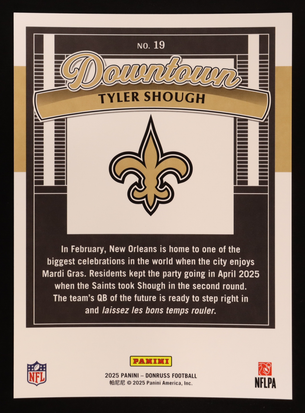 Tyler Shough 2025 Donruss Downtown! Oversize #19 RC at PristineAuction.com Tyler Shough 2025 Donruss Downtown! Oversize #19 RC at PristineAuction.com