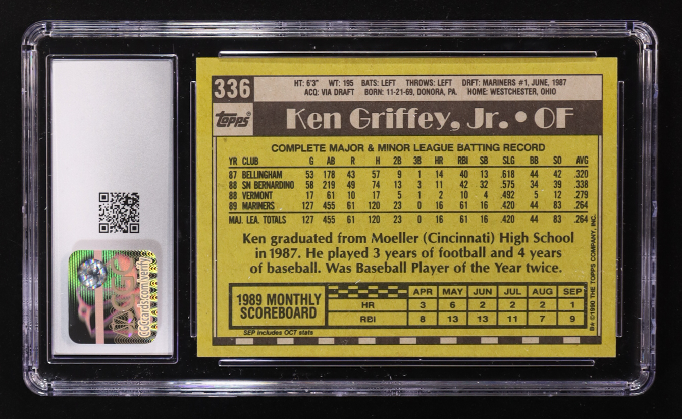 Ken Griffey Jr. 1990 Topps #336 (CGC 8) at PristineAuction.com Ken Griffey Jr. 1990 Topps #336 (CGC 8) at PristineAuction.com