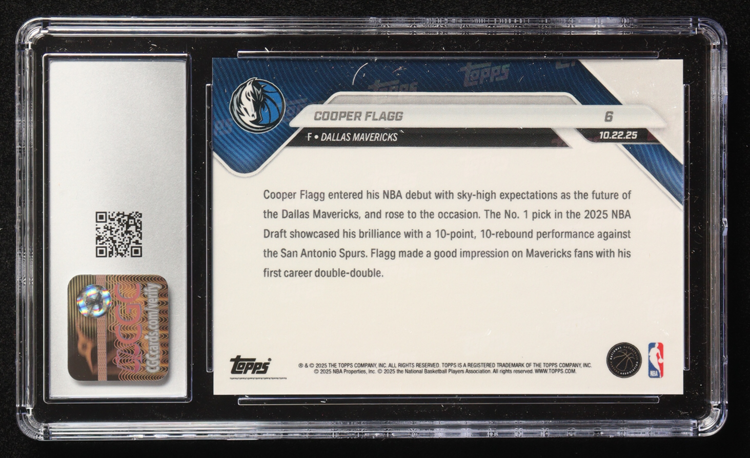 Cooper Flagg 2025-26 Topps Now #6 DEB RC (CGC 10) at PristineAuction.com Cooper Flagg 2025-26 Topps Now #6 DEB RC (CGC 10) at PristineAuction.com